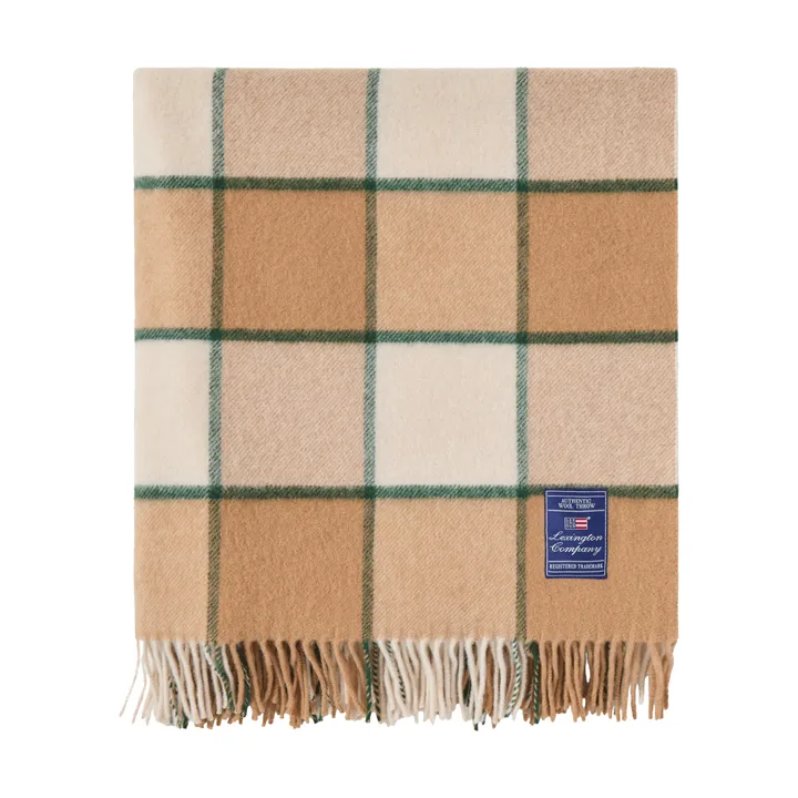 체크 리사이클 울 스로우 130x170 cm - Beige-light beige-green - Lexington | 렉싱턴