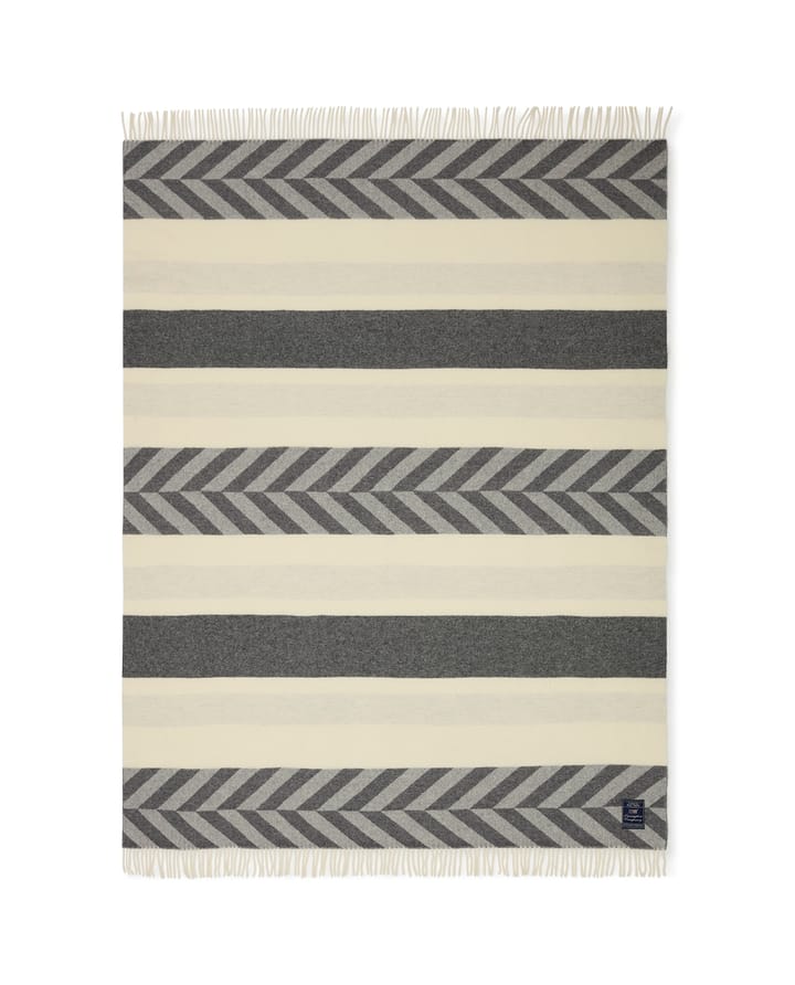 헤링본 스트라이프 울 스로우 130x170 cm, Grey-off white Lexington | 렉싱턴