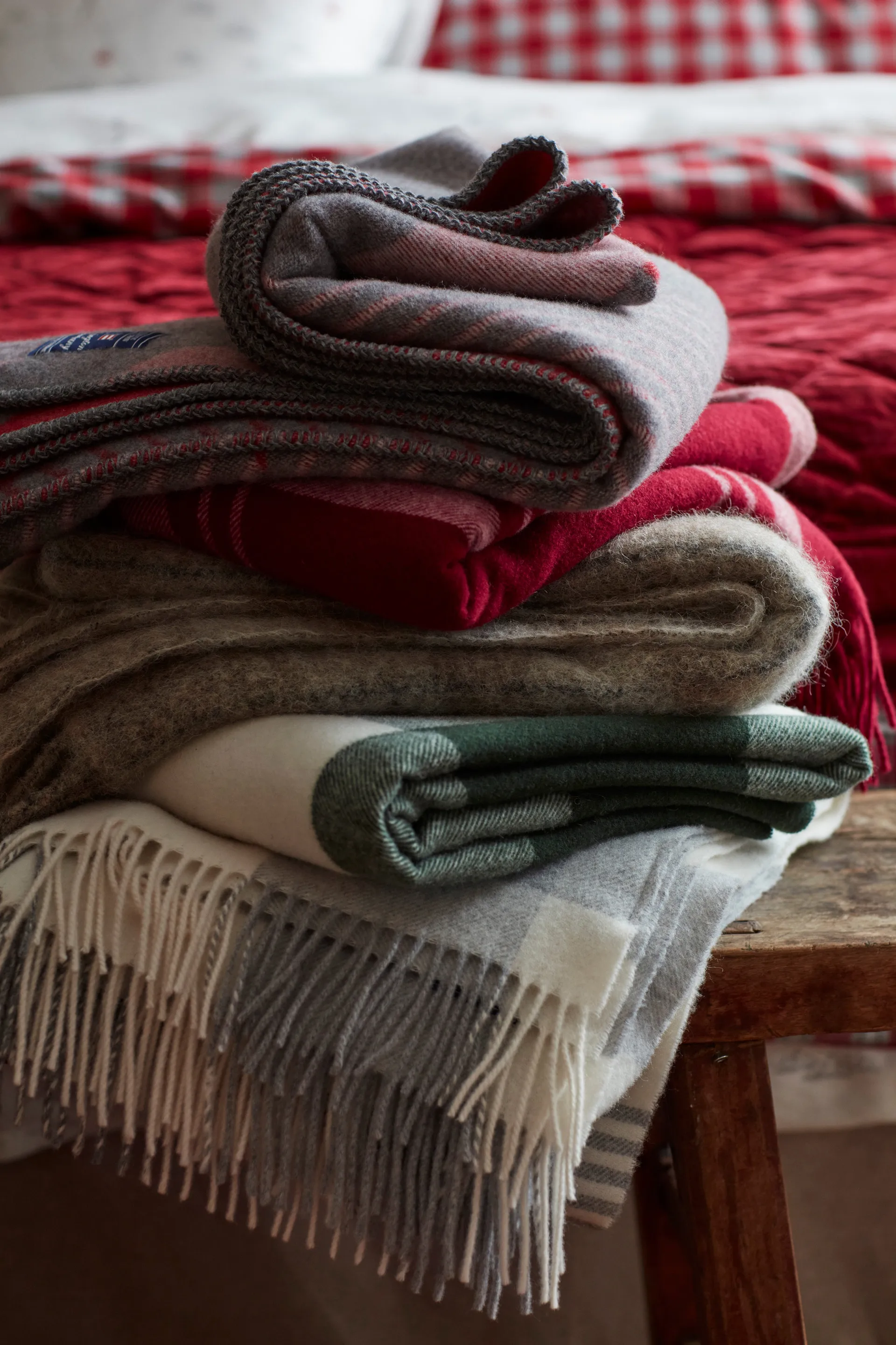 그레이 체크 울 스로우 130x170 cm, grey-white Lexington | 렉싱턴