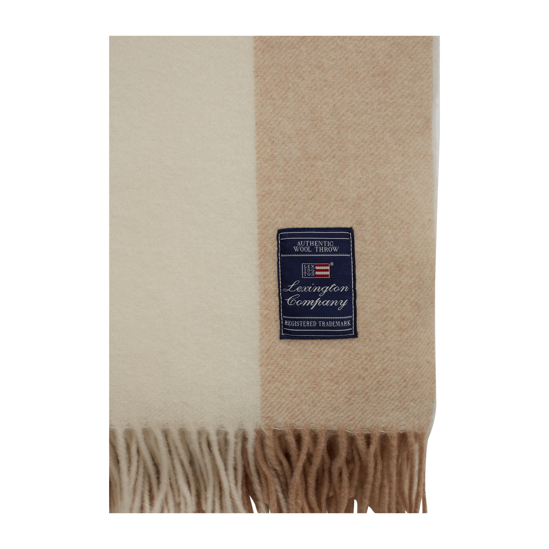 블록 스트라이프 리사이클 울 스로우 130x170 cm, Oat-White Lexington | 렉싱턴