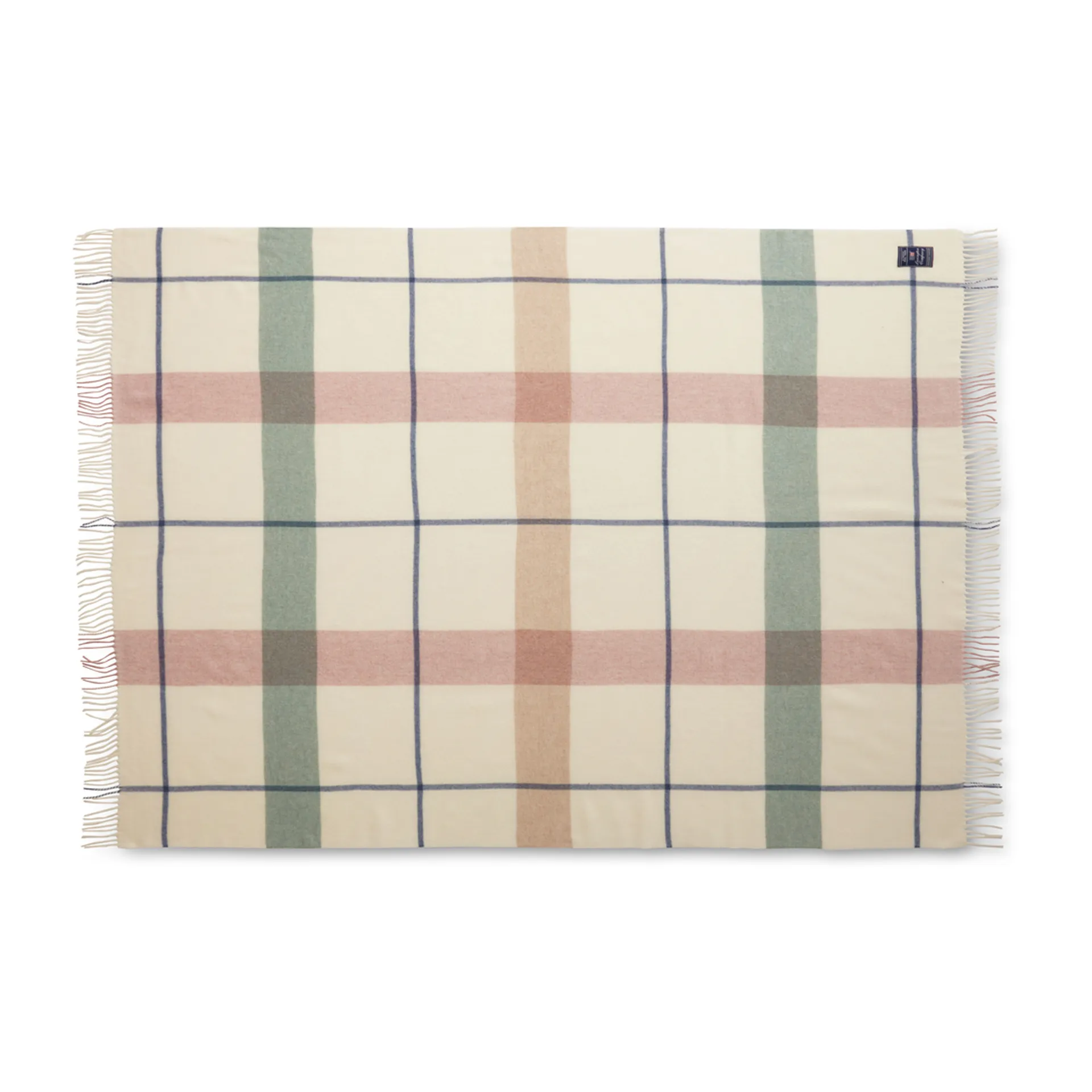 체크 재활용 울 스로우 130x170 cm, Offwhite-green-pink Lexington | 렉싱턴