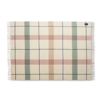 체크 재활용 울 스로우 130x170 cm - Offwhite-green-pink - Lexington | 렉싱턴