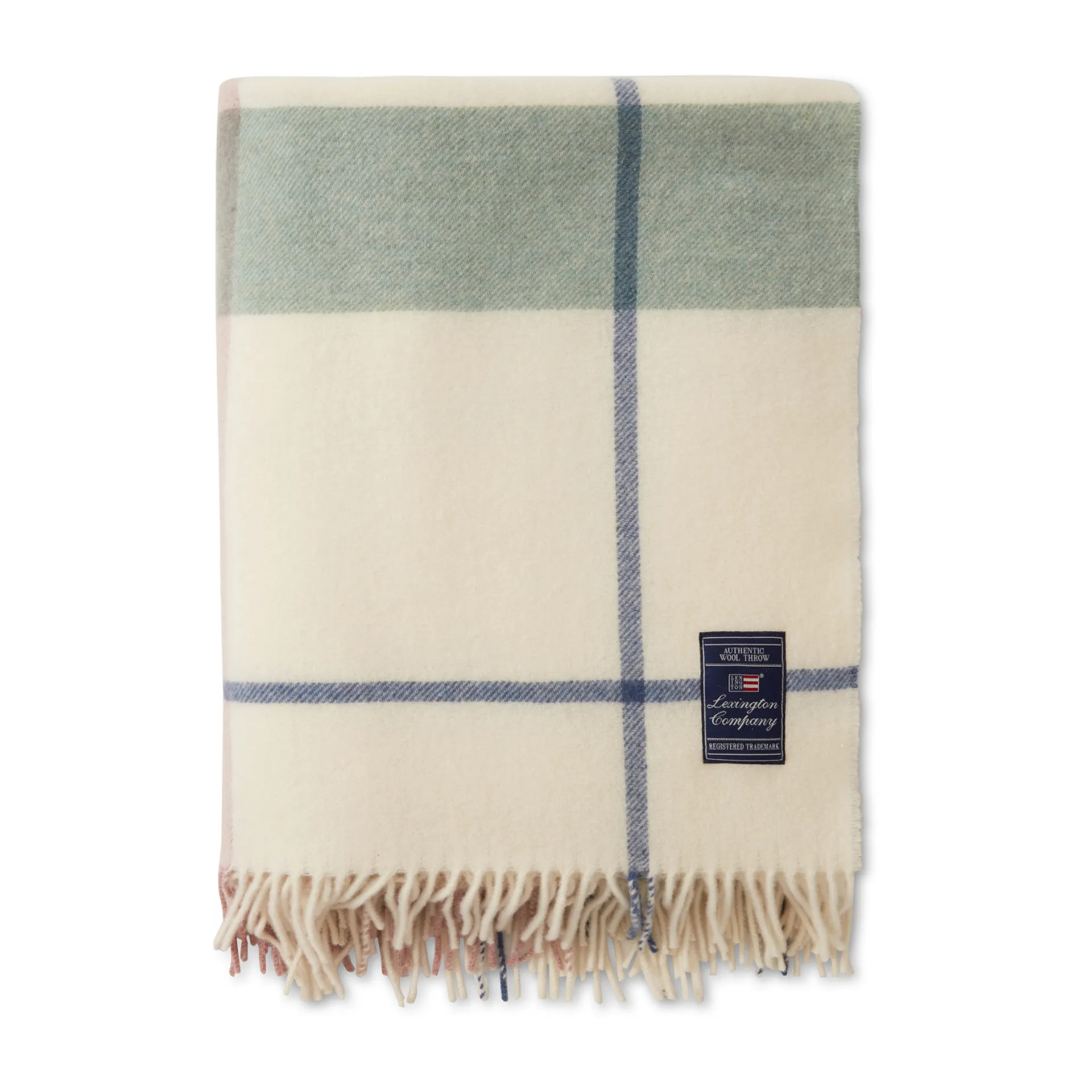 체크 재활용 울 스로우 130x170 cm, Offwhite-green-pink Lexington | 렉싱턴