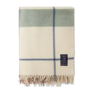 체크 재활용 울 스로우 130x170 cm - Offwhite-green-pink - Lexington | 렉싱턴