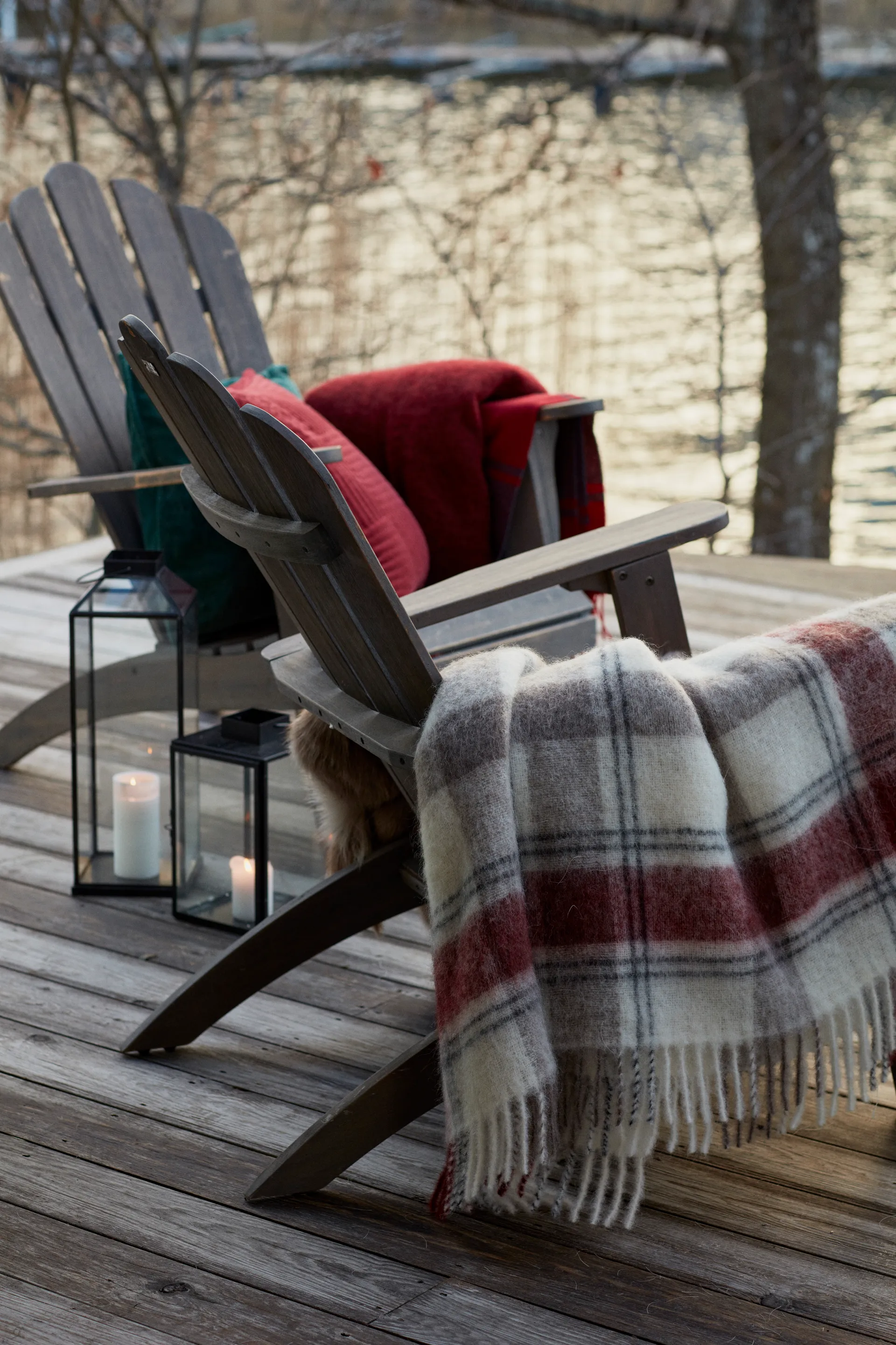 체크드 모헤어 믹스 스로우 130x170 cm, Red-beige-white Lexington | 렉싱턴