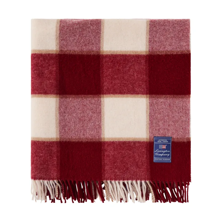 체크 리사이클 울 스로우 130x170 cm - Red-Light beige-beige - Lexington | 렉싱턴