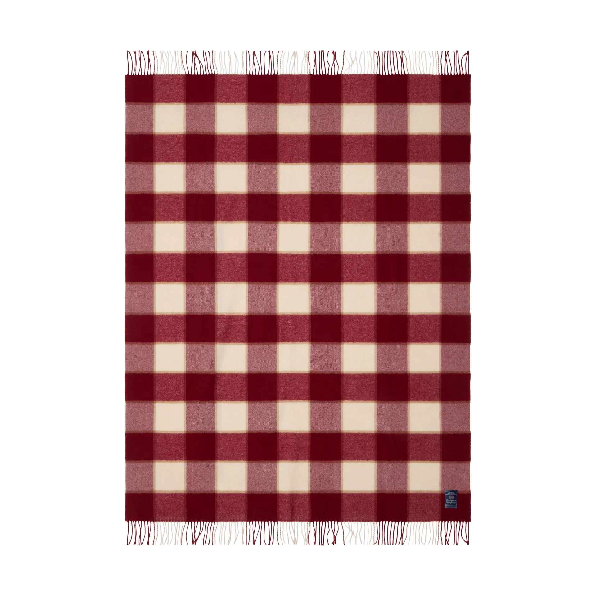 체크 리사이클 울 스로우 130x170 cm, Red-Light beige-beige Lexington | 렉싱턴