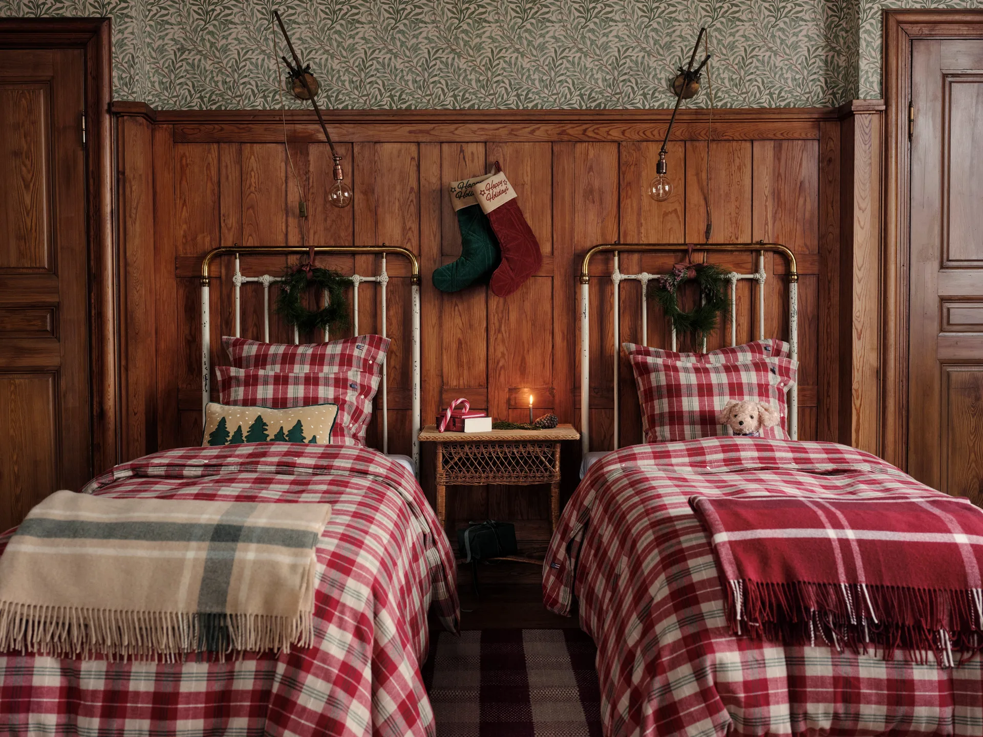 체크 리사이클 스로우 130x170 cm, Red-white Lexington | 렉싱턴