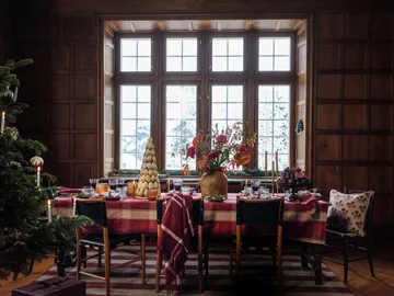 체크 리사이클 스로우 130x170 cm - Red-white - Lexington | 렉싱턴