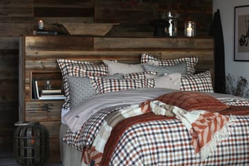 체크 코튼 플란넬 침구 커버 150x210 cm - Rust brown-white - Lexington | 렉싱턴