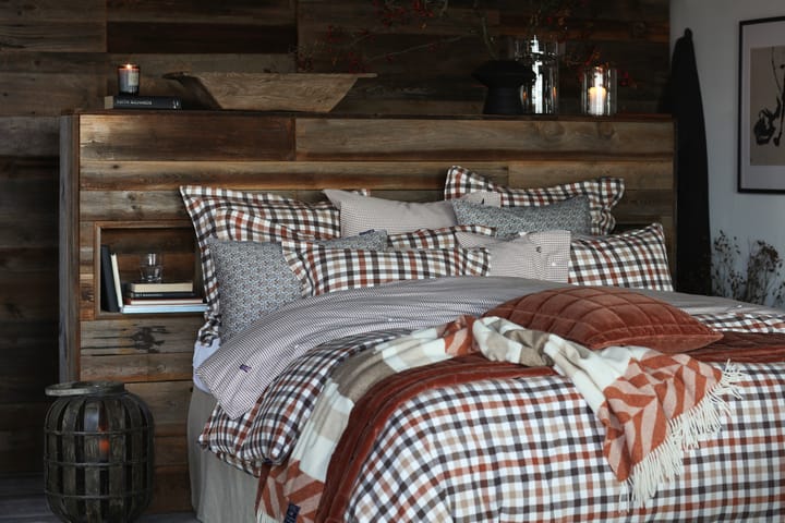 체크 코튼 플란넬 침구 커버 150x210 cm, Rust brown-white Lexington | 렉싱턴