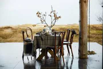 페피타 체크 코튼 리넨 테이블클로스 150x250 cm - Dark Grey-beige - Lexington | 렉싱턴