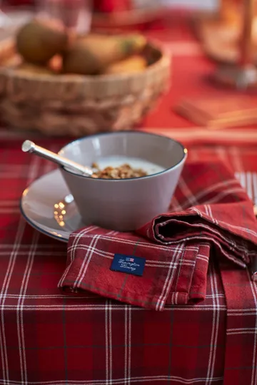 체크 오가닉 코튼 옥스포드 테이블클로스 150x250 cm - Red-beige-green - Lexington | 렉싱턴