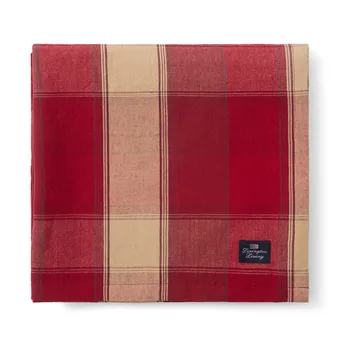 체크 리넨-코튼 테이블 클로스 150x250 cm - Red-beige - Lexington | 렉싱턴