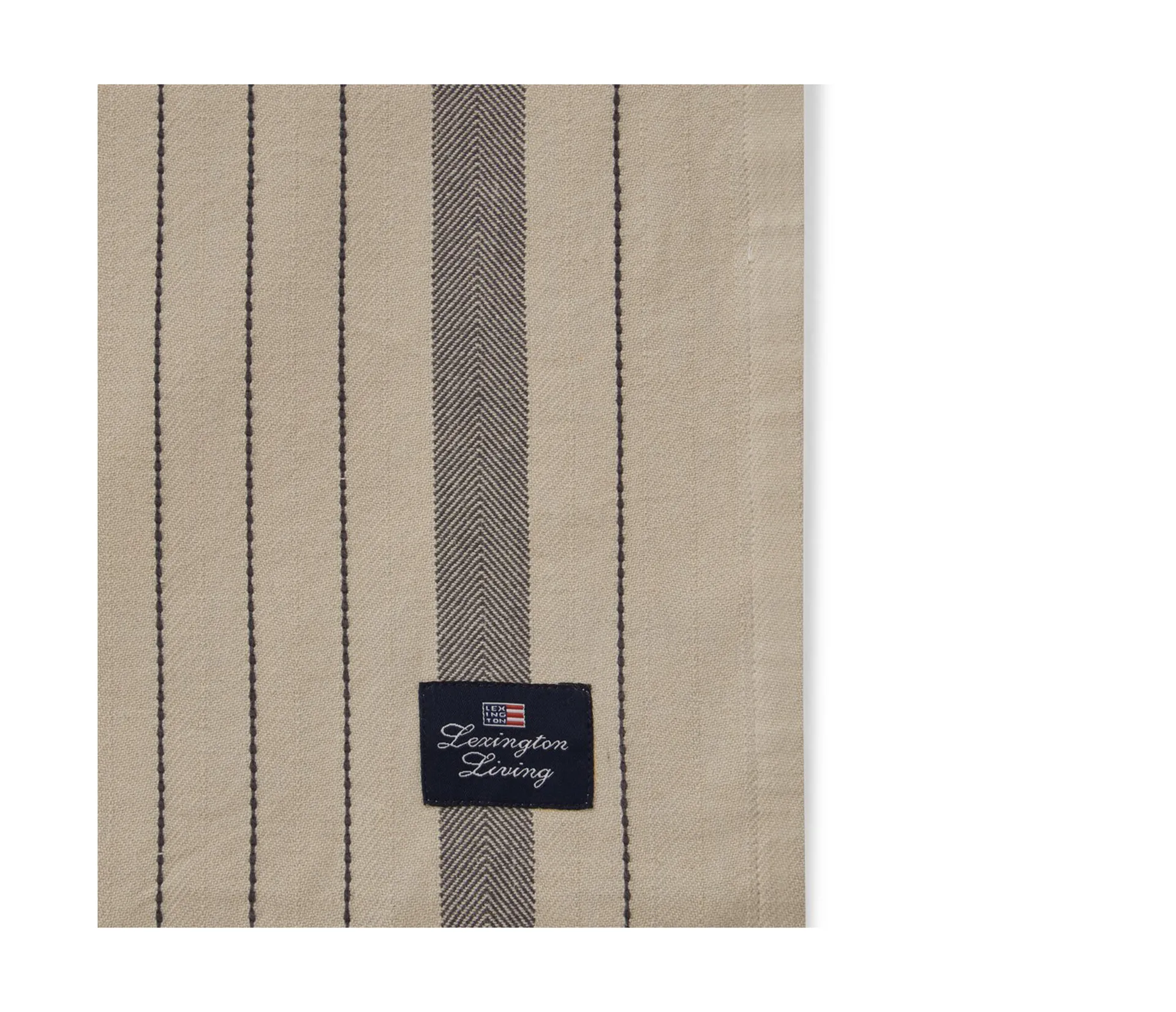 스트라이프 오가닉 코튼 테이블클로스 150x350 cm, Beige-dark grey Lexington | 렉싱턴