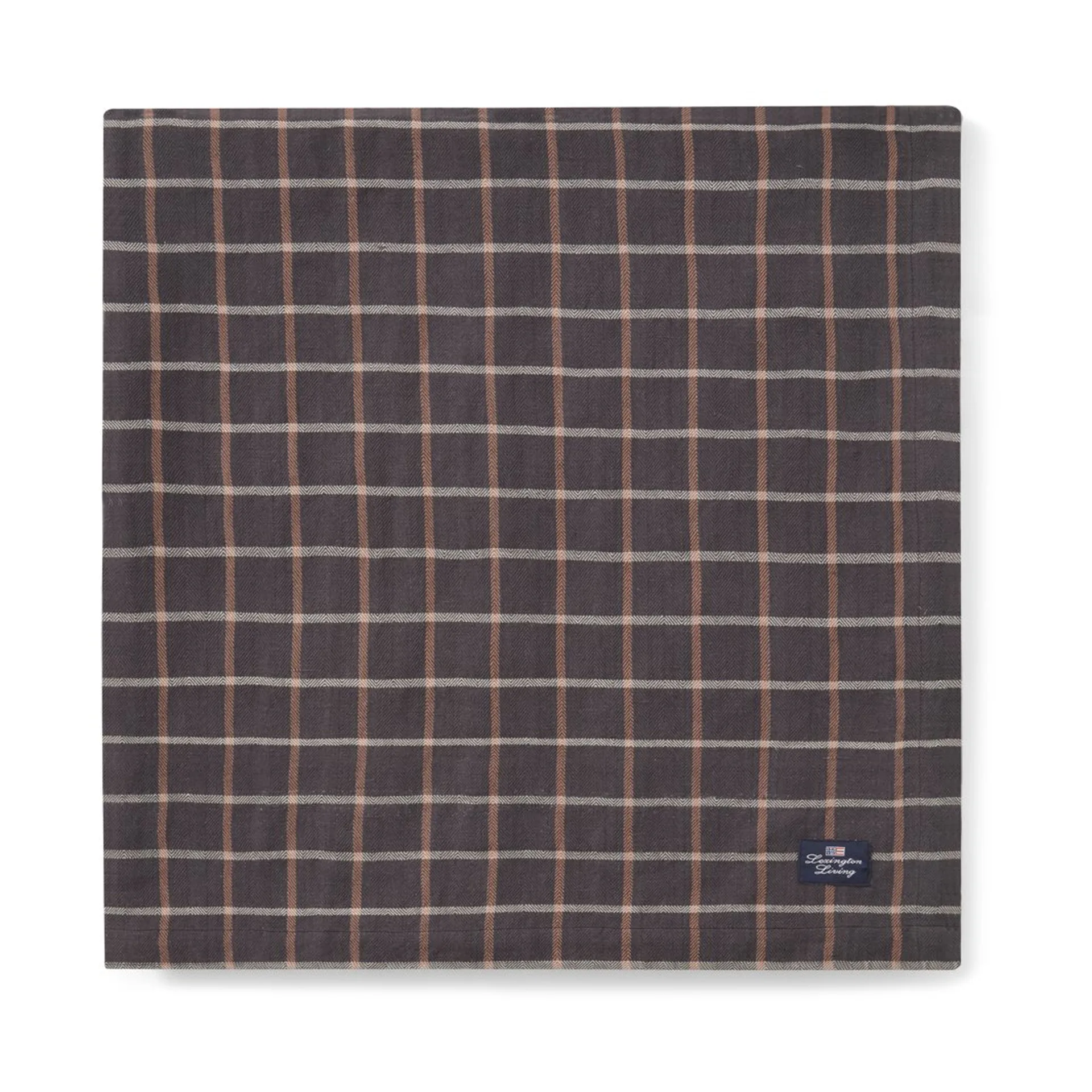 체크 코튼 리넨 테이블클로스 150x350 cm, Dark grey-beige Lexington | 렉싱턴