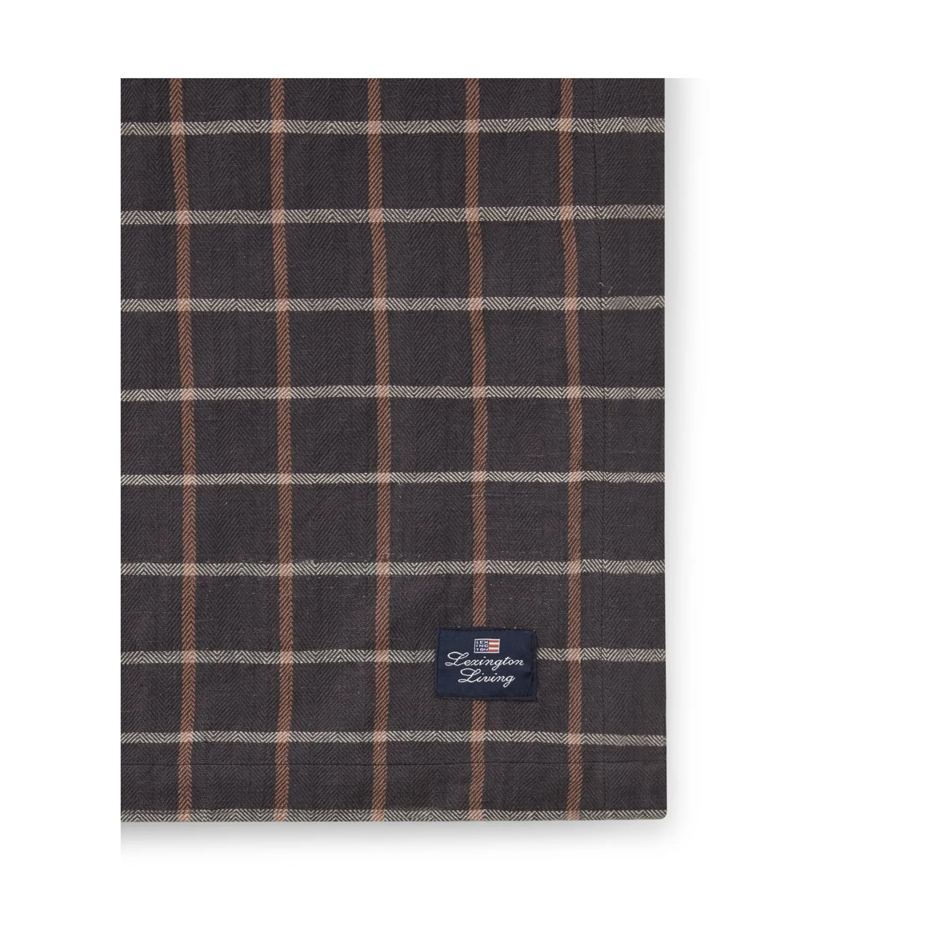 체크 코튼 리넨 테이블클로스 150x350 cm, Dark grey-beige Lexington | 렉싱턴