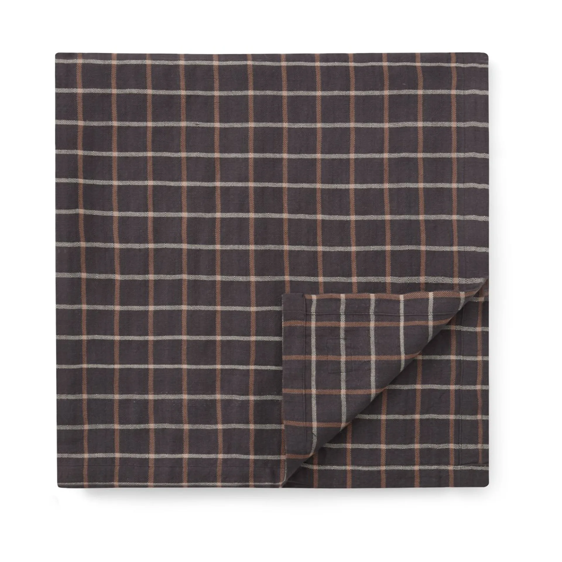 체크 코튼 리넨 테이블클로스 150x350 cm, Dark grey-beige Lexington | 렉싱턴