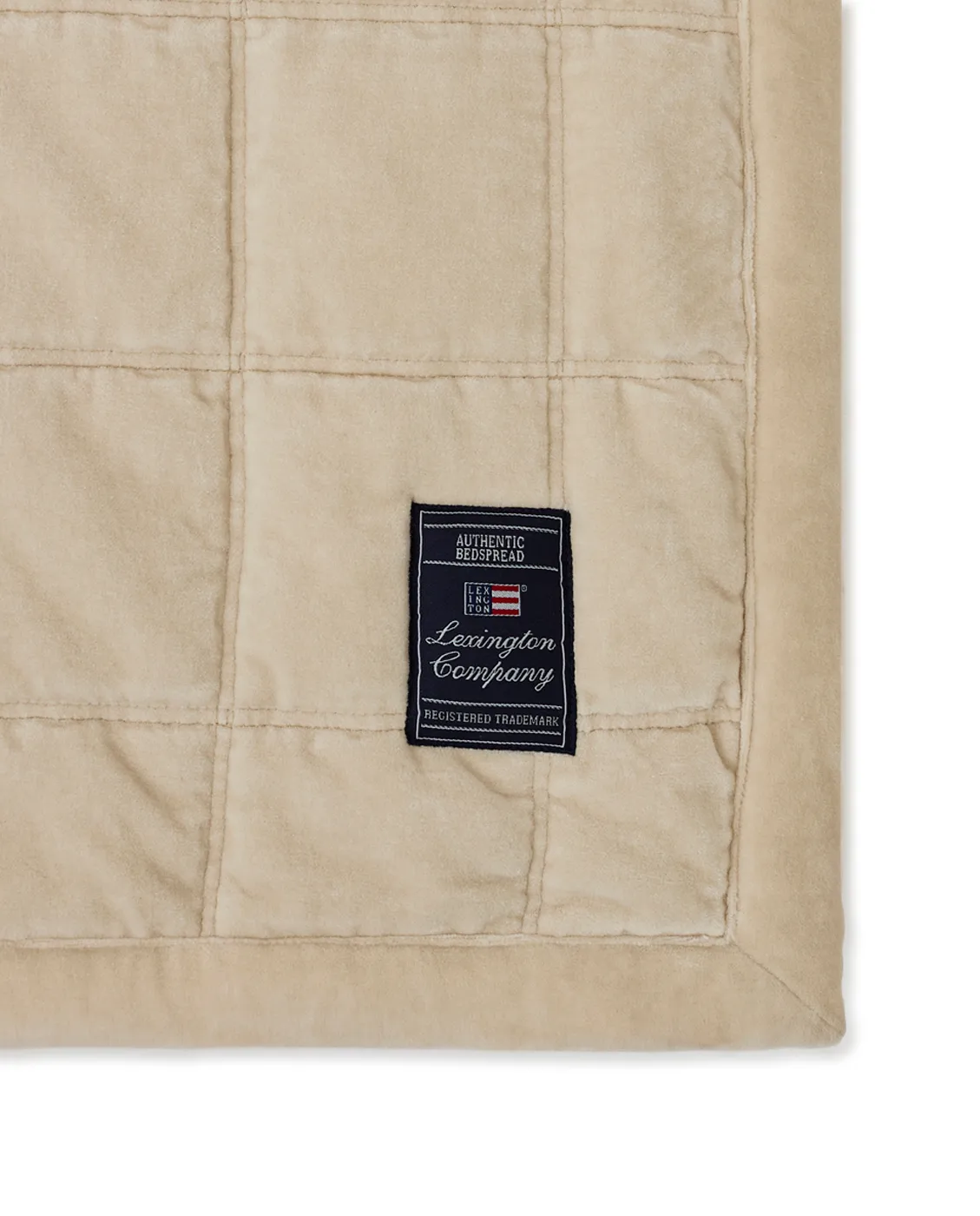 코튼 벨벳 퀼티드 베드스프레드 160x240 cm, Light beige Lexington | 렉싱턴