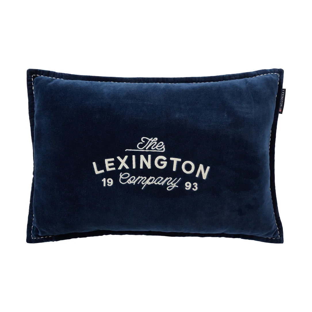 1993 Logo 오가닉 코튼 벨벳 쿠션 40x60 cm, Denim blue Lexington | 렉싱턴
