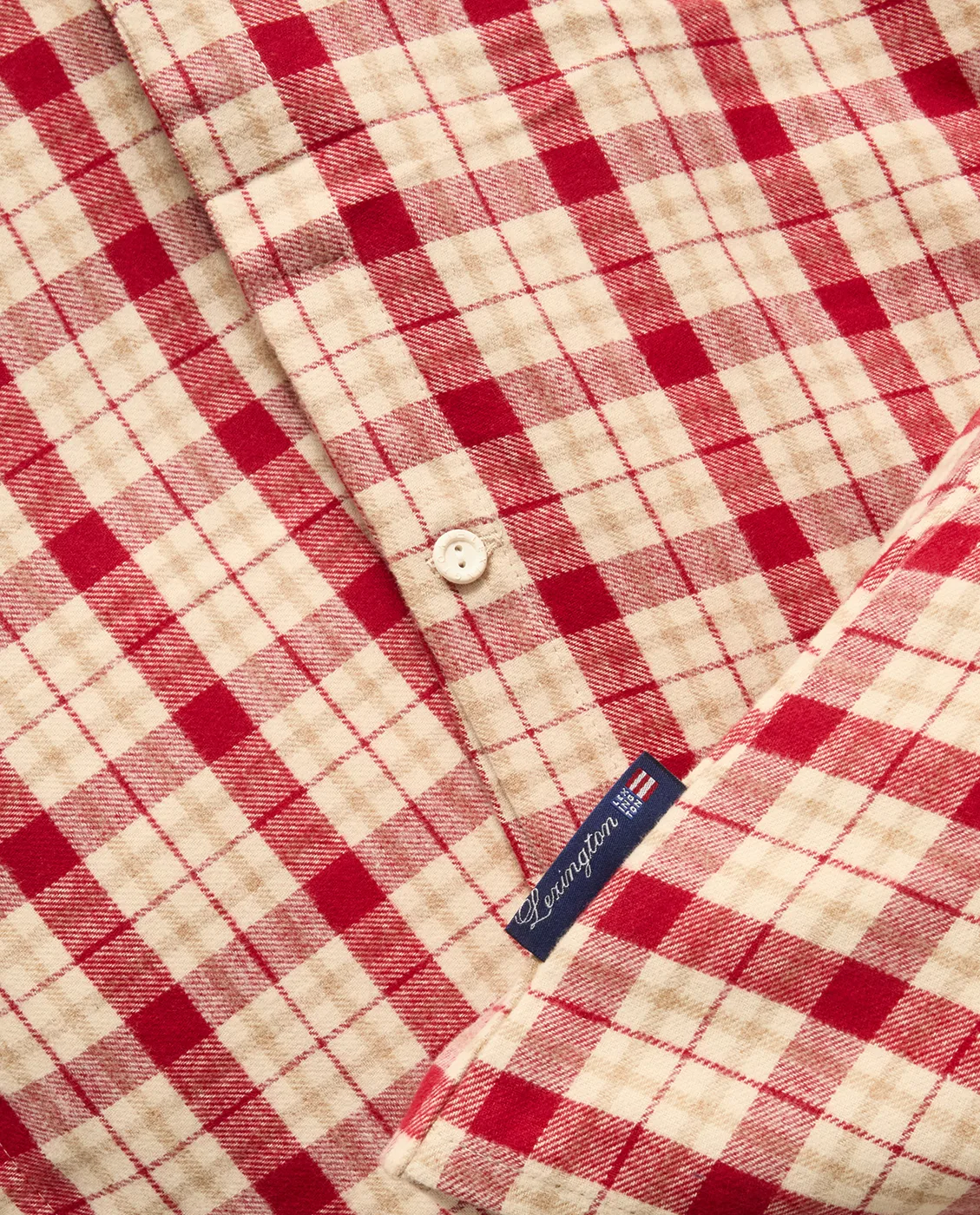 레드-베이지 체크드 코튼 플란넬 베딩 세트 2개 세트, 50x60 cm, 150x210 cm Lexington | 렉싱턴