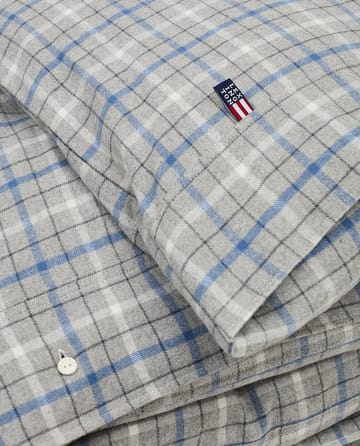 체크 코튼 & 플란넬 이불 커버 220x220 cm - Gray Melange/Blue/White - Lexington | 렉싱턴