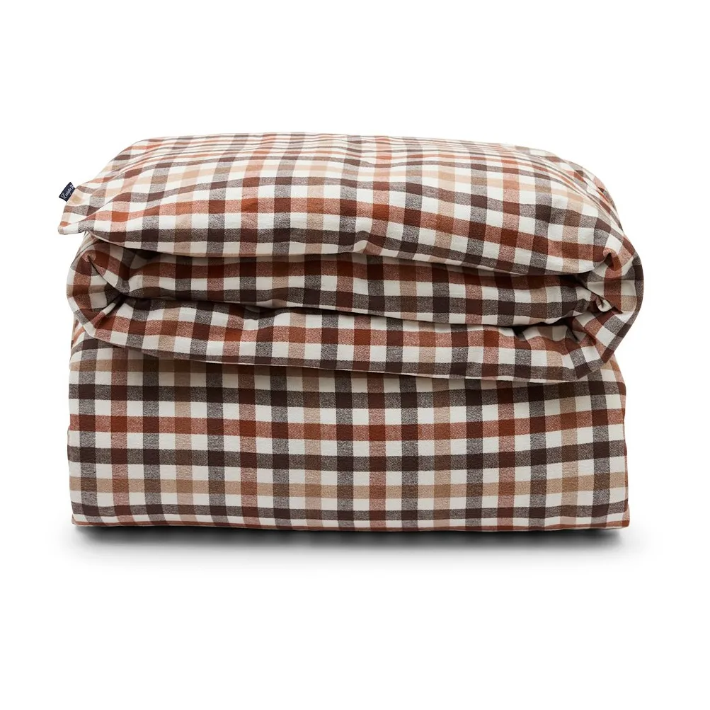 체크 코튼 & 플란넬 이불 커버 220x220 cm, Rustic Brown/Off White Lexington | 렉싱턴