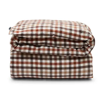 체크 코튼 & 플란넬 이불 커버 220x220 cm - Rustic Brown/Off White - Lexington | 렉싱턴