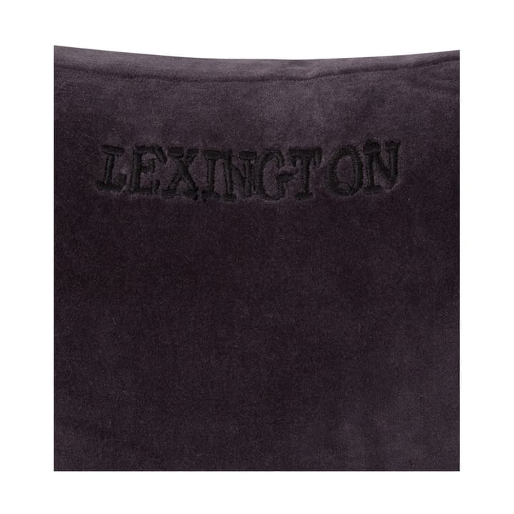 스트라이프 오가닉 코튼 벨벳 쿠션 30x40 cm - Dark grey-light beige - Lexington | 렉싱턴