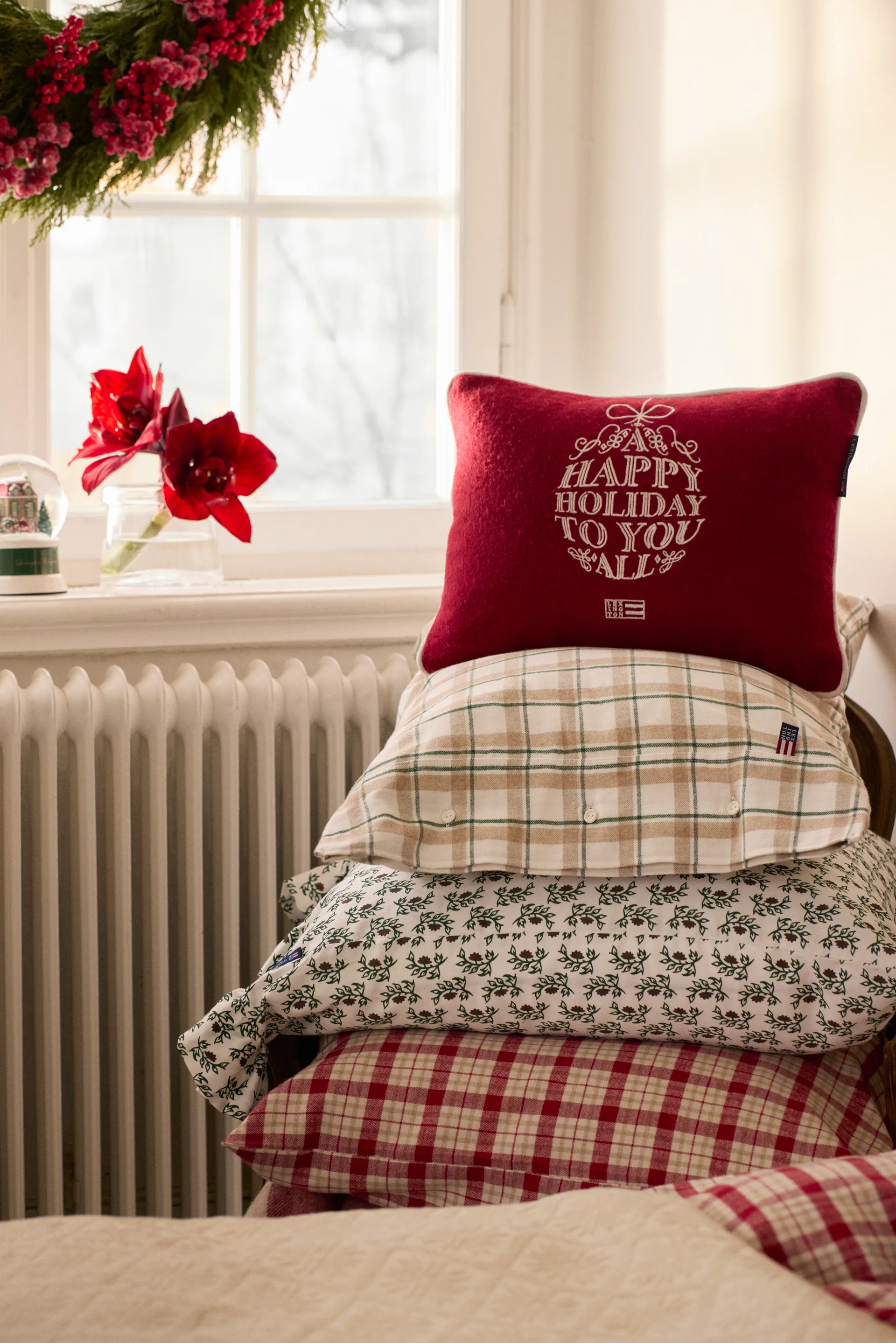 오너먼트 울 믹스 쿠션 30x40 cm, Red-white Lexington | 렉싱턴