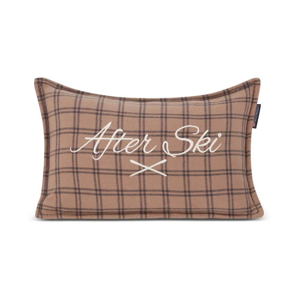 애프터 스키 체크 코튼 플란넬 쿠션 30x50 cm, Beige-dark grey Lexington | 렉싱턴