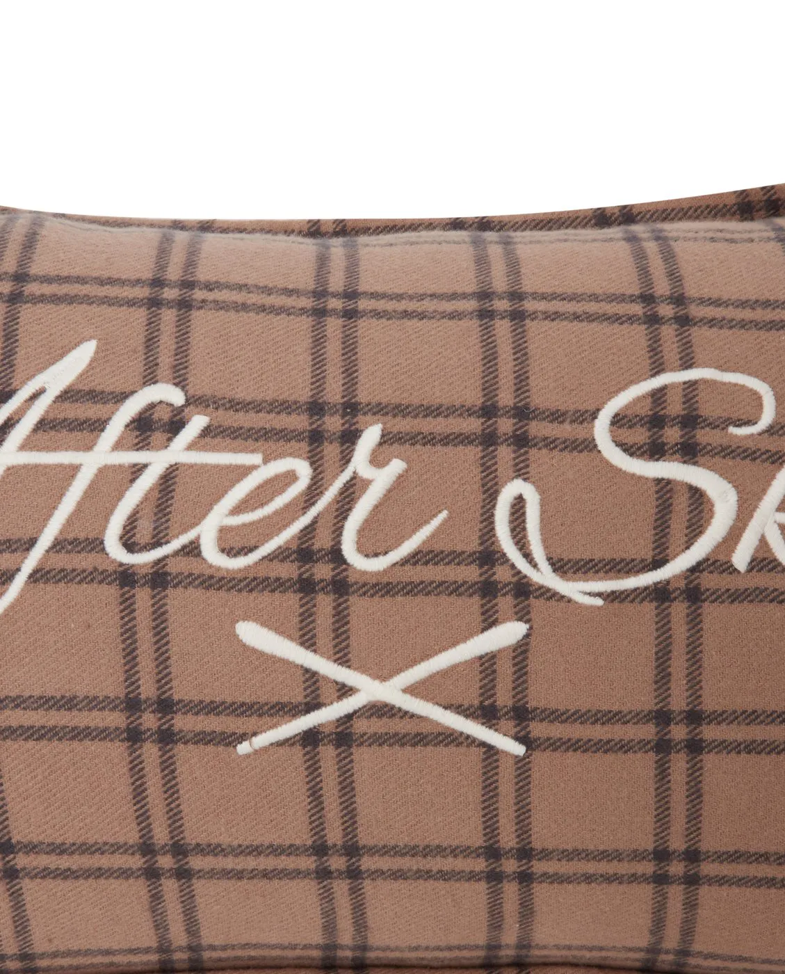 애프터 스키 체크 코튼 플란넬 쿠션 30x50 cm, Beige-dark grey Lexington | 렉싱턴