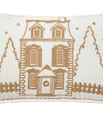 윈터 하우스 오가닉 벨벳 코튼 쿠션 30x50 cm - White-Light beige - Lexington | 렉싱턴