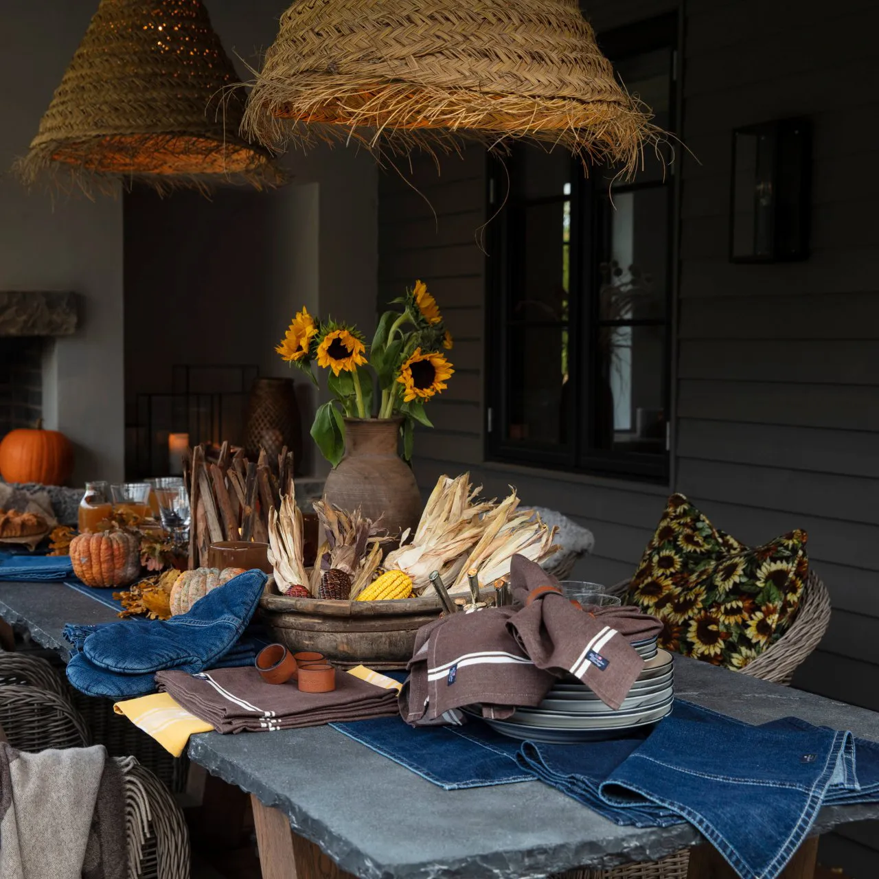 아이콘스 데님 러너 50x150 cm, denim blue Lexington | 렉싱턴