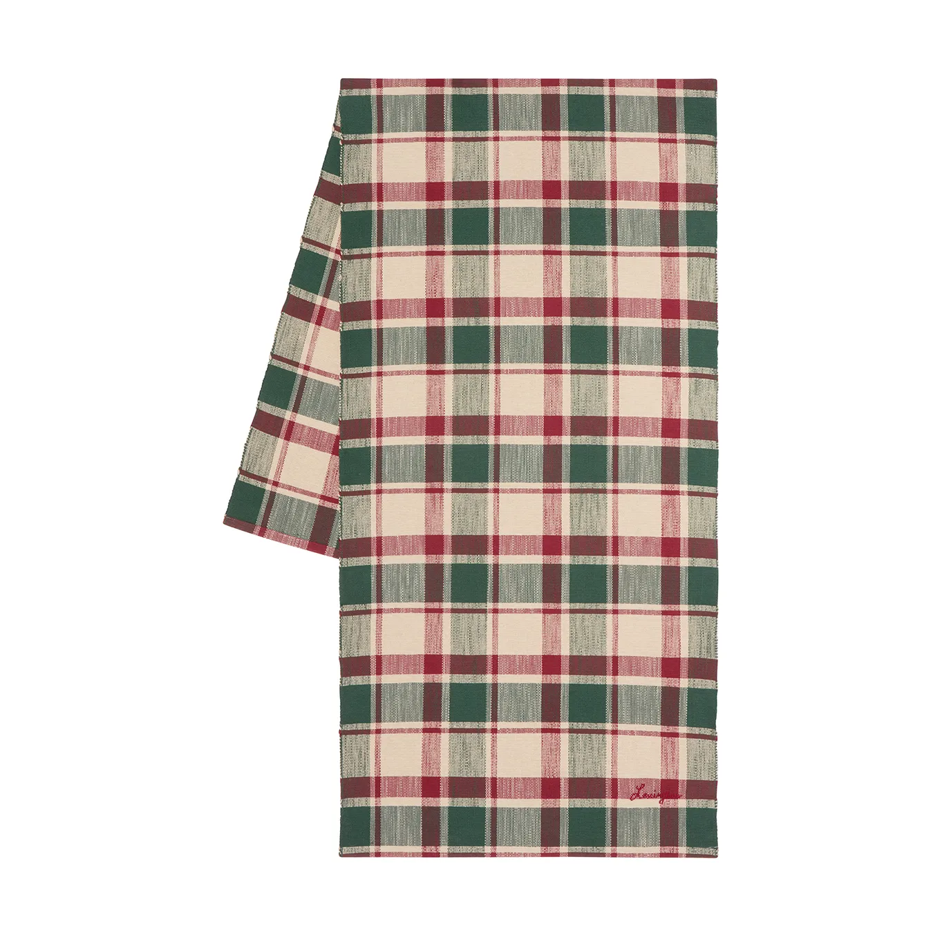 체크 오가닉 코튼 러너 50x150 cm, Green-red-beige Lexington | 렉싱턴