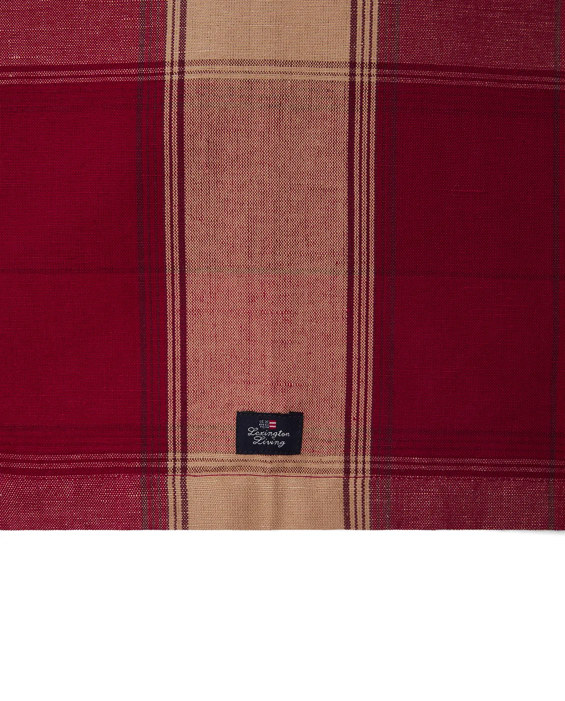 체크 리넨-코튼 러너 50x350 cm, Red-beige Lexington | 렉싱턴
