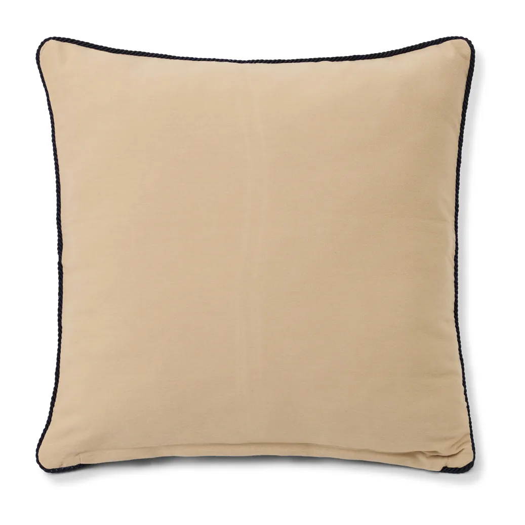 로고 오가닉 코튼 트윌 베개커버 50x50 cm, Beige-dark blue Lexington | 렉싱턴