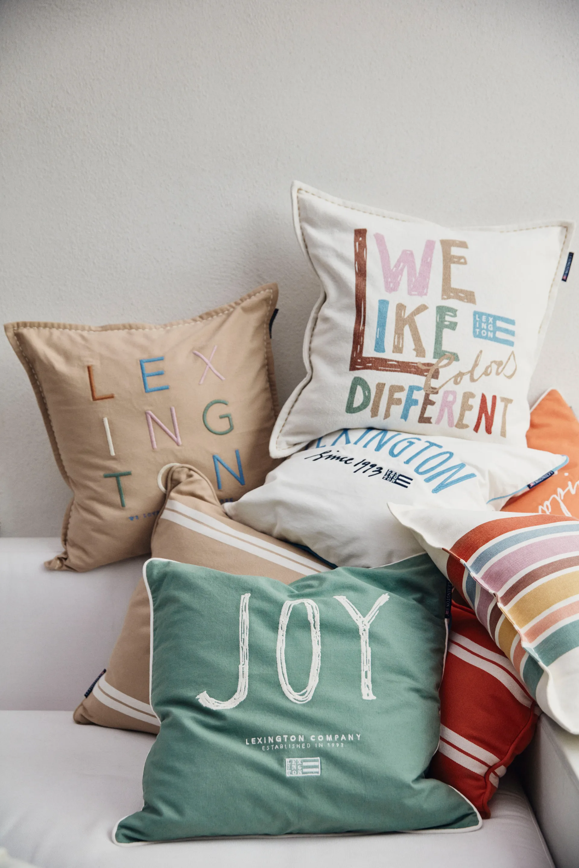 러브 디퍼런트 오가닉 코튼 베개커버 50x50 cm, Beige-multi Lexington | 렉싱턴