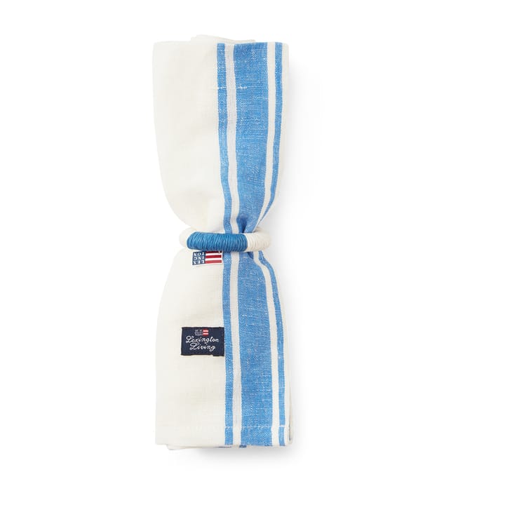 리넨 코튼 사이드 스트라이프 패브릭 냅킨 50x50 cm, Blue-white Lexington | 렉싱턴