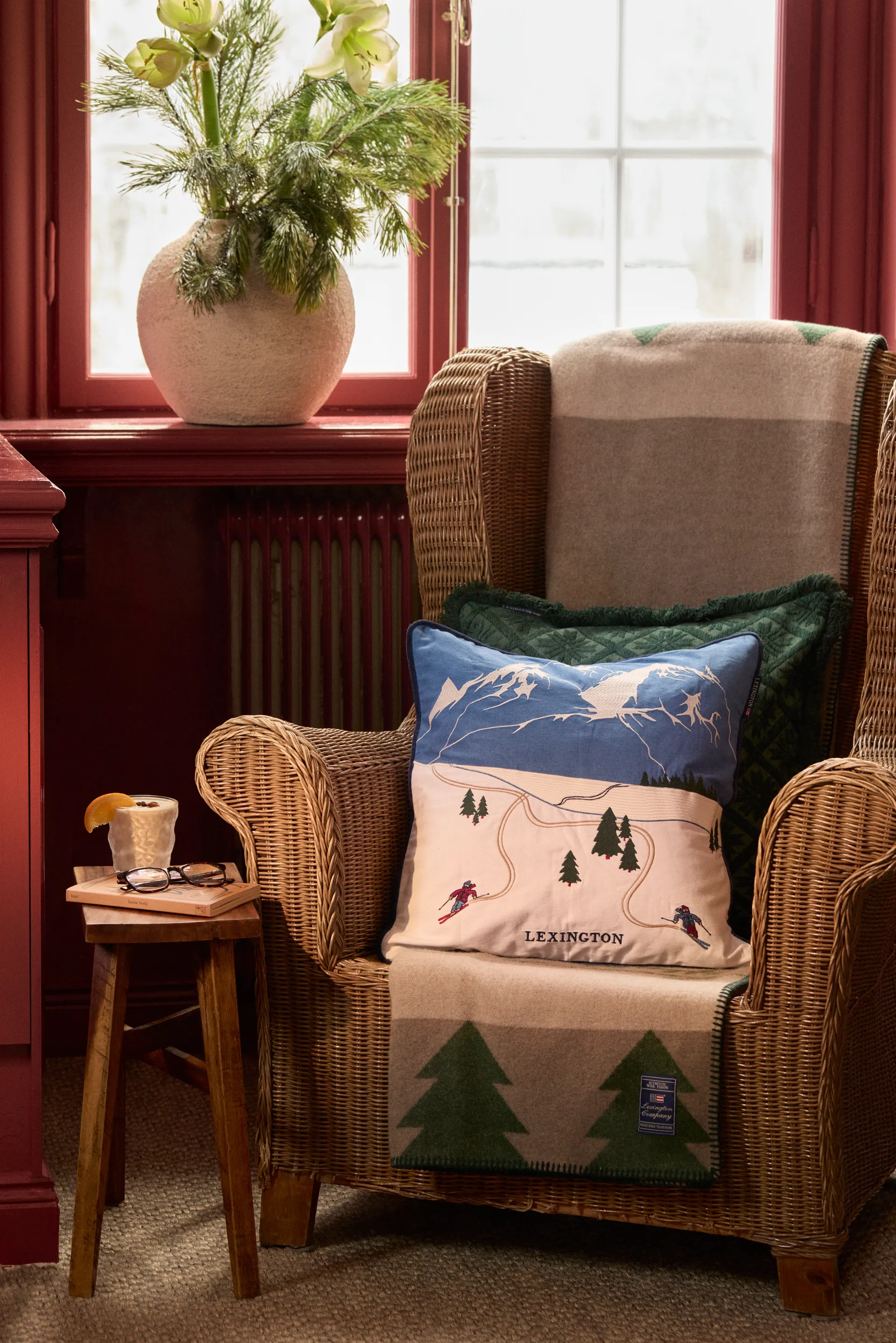 다운 힐 에코 코튼 트윌 쿠션 커버 50x50 cm, Blue-White Lexington | 렉싱턴