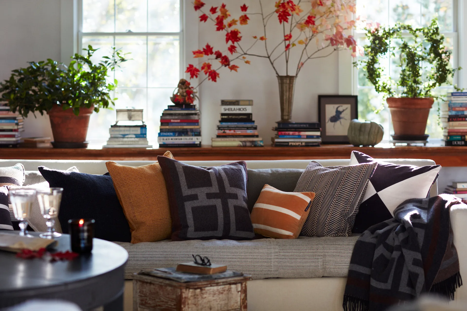 지그재그 프린팅 베개커버 50x50 cm, Brown-beige Lexington | 렉싱턴