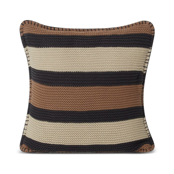 스트라이프 니트 코튼 쿠션 커버 50x50 cm, Brown-dark grey-light beige Lexington | 렉싱턴