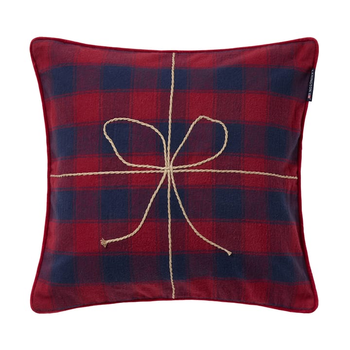 래핑 체크드 에코 플란넬 쿠션 커버 50x50 cm - Dark blue-red - Lexington | 렉싱턴