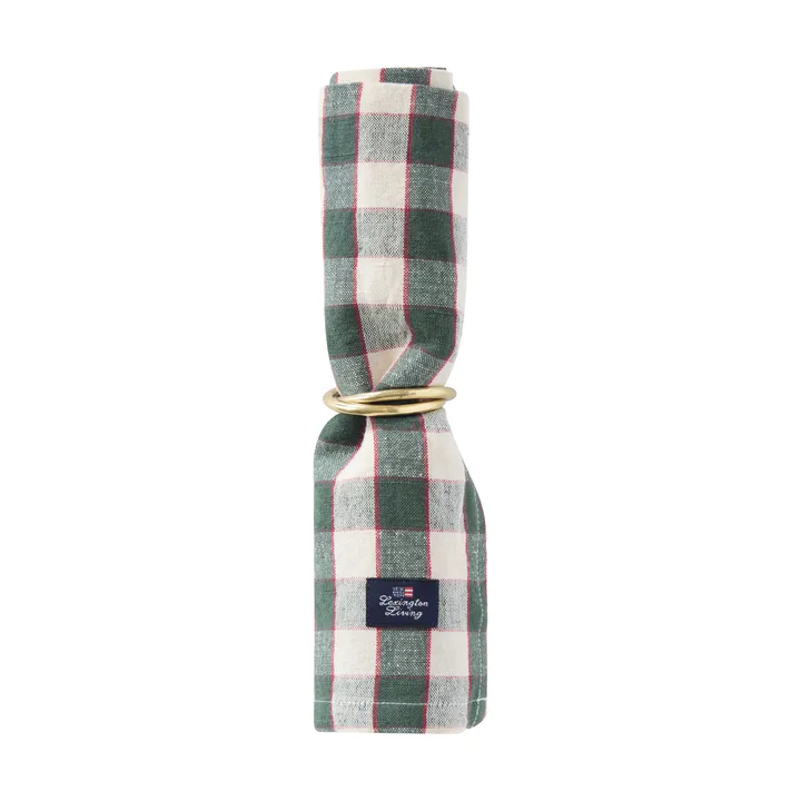 체크 리넨/코튼 패브릭 냅킨 50x50 cm - Green-light beige-red - Lexington | 렉싱턴