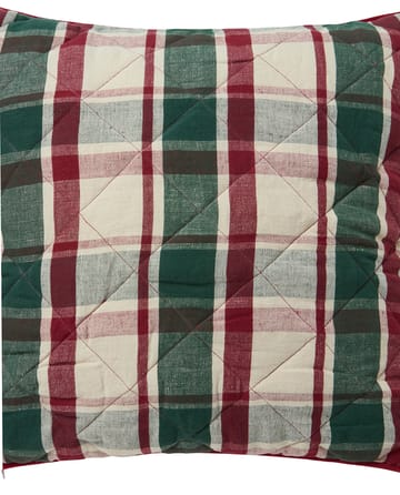 체크 퀼티드 린넨/코튼 쿠션 커버 50x50 cm - Green-red-beige - Lexington | 렉싱턴