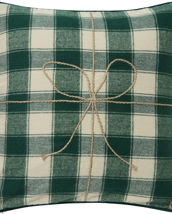 래핑 체크드 에코 플란넬 쿠션 커버 50x50 cm, Light beige-green Lexington | 렉싱턴