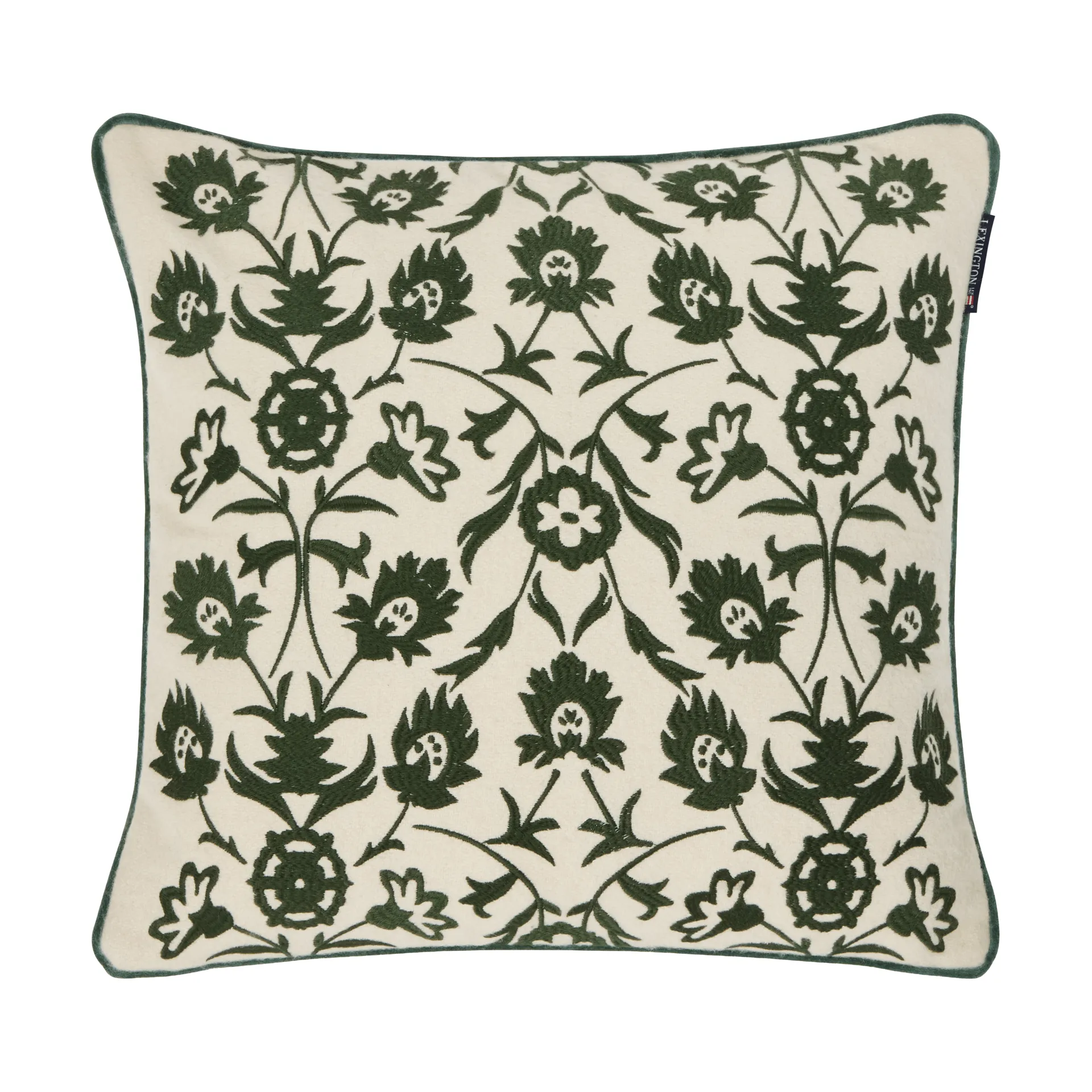 플라워 수놓은 울 믹스 베개커버 50x50 cm, Light beige-green Lexington | 렉싱턴