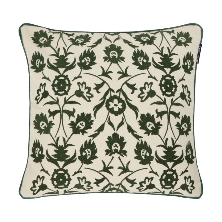 플라워 수놓은 울 믹스 베개커버 50x50 cm - Light beige-green - Lexington | 렉싱턴