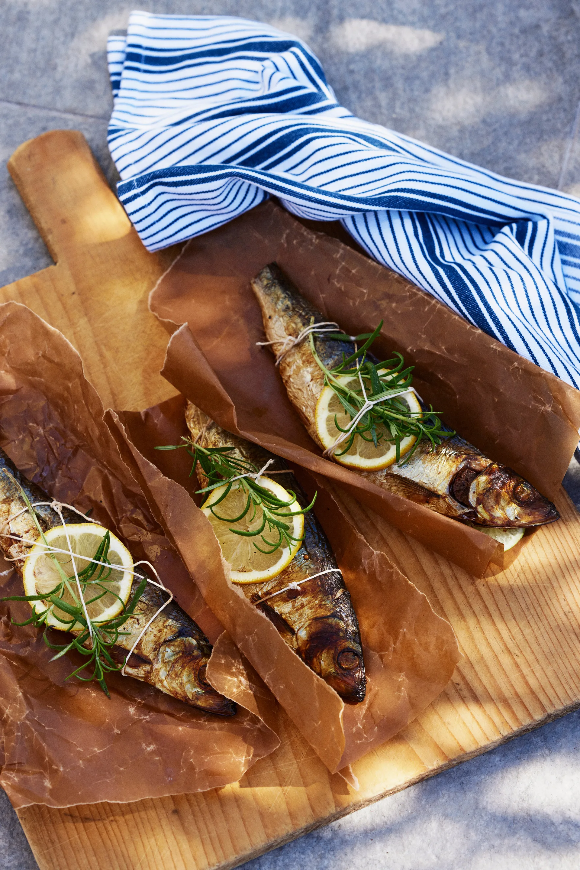 스트라이프 오가닉 코튼 냅킨 50x50 cm, Navy Lexington | 렉싱턴