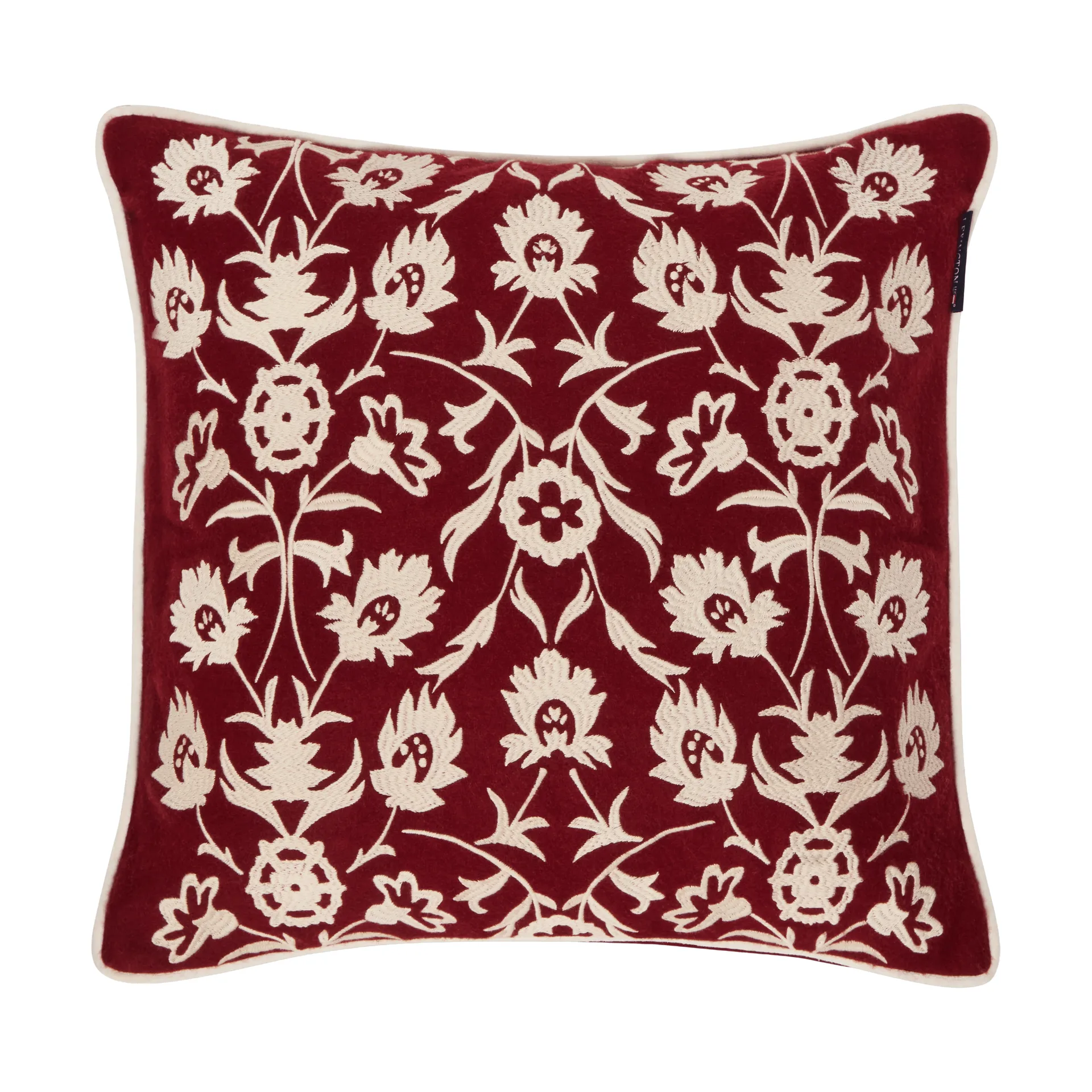 플라워 수놓은 울 믹스 베개커버 50x50 cm, Red-Light beige Lexington | 렉싱턴